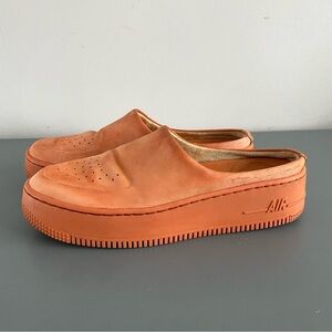 Nike Air‎ Force 1 Lover XX Leather Platform Mules Slides Cinder Orange Size 8
